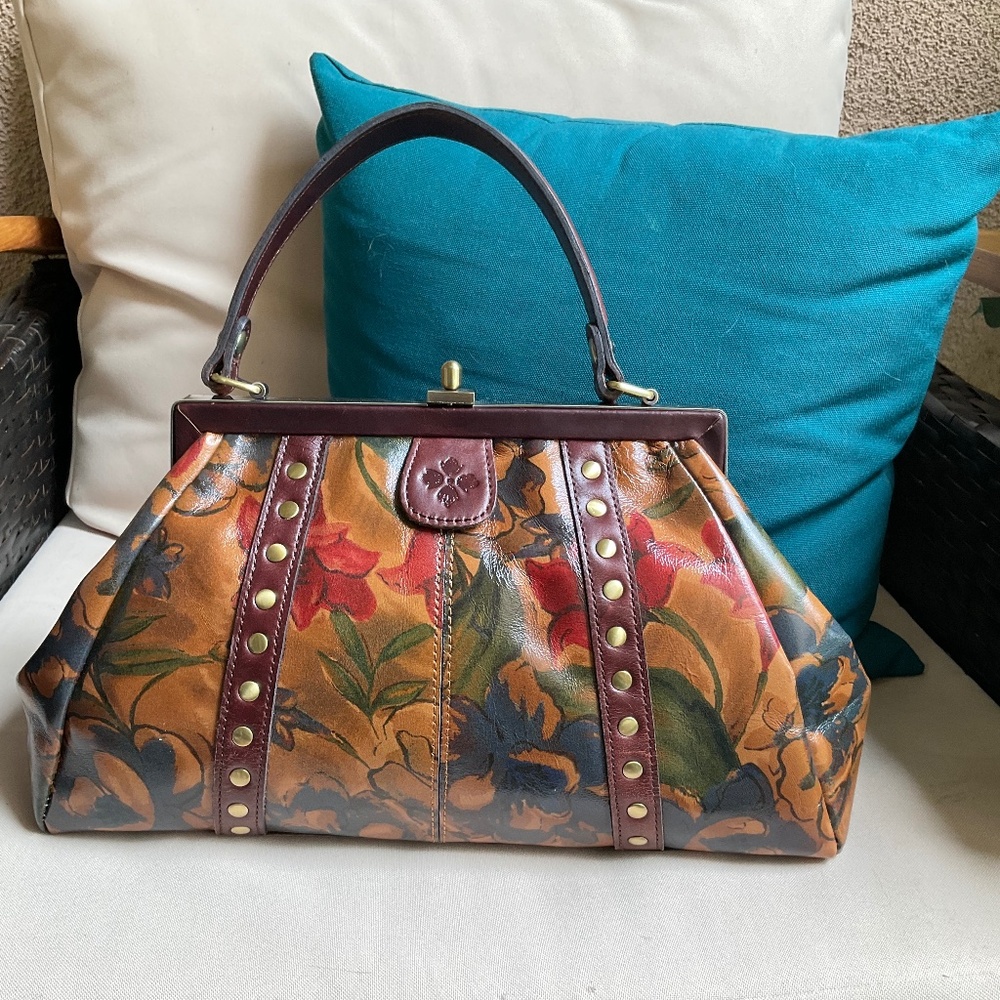 Beautiful Patricia Nash Sienna Sunset Framed Satchel in Excellent Condition